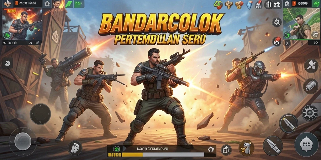 Skrinsot gameplay BANDARCOLOK menampilkan aksi pertempuran Battle Royale yang mendebarkan.