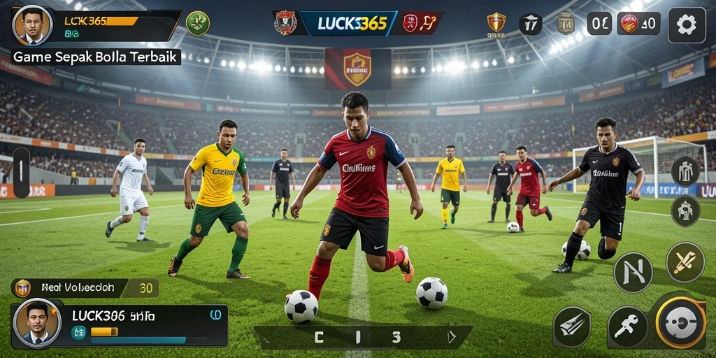 Tampilan gameplay menarik dari LUCK365 yang menampilkan aksi sepak bola.