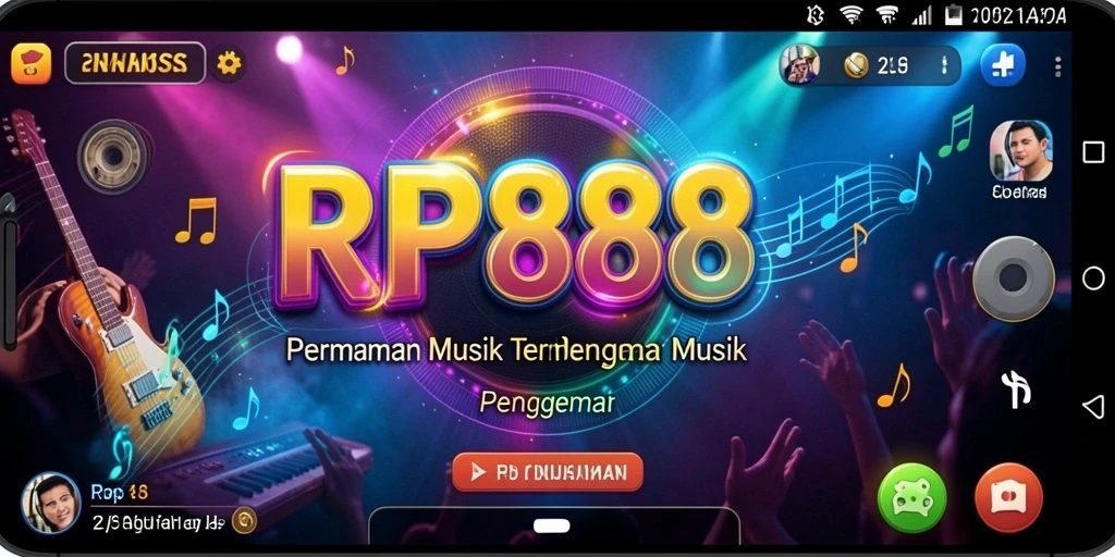 Screenshot gameplay RP888 yang menunjukkan keseruan bermain musik.