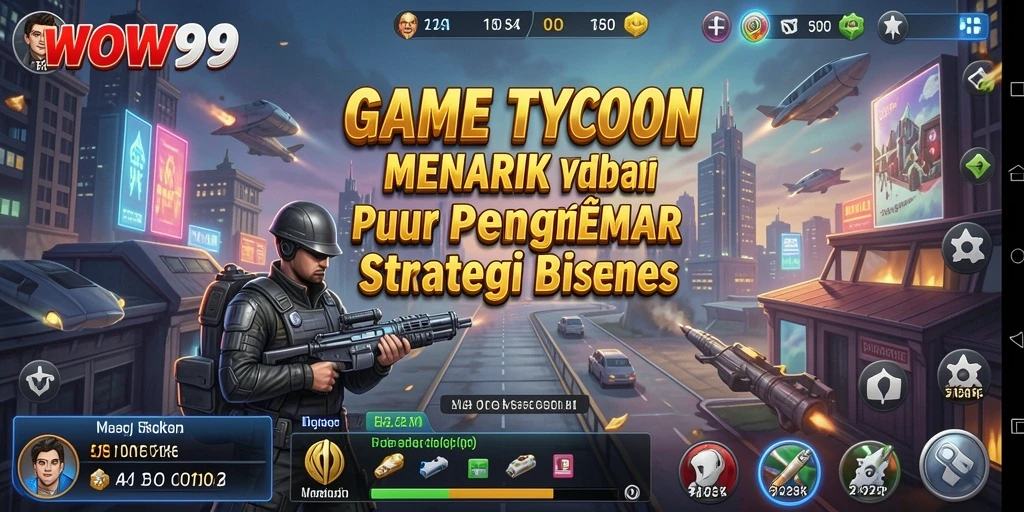 Tampilan gameplay WOW99 yang menonjolkan strategi bisnis yang menyenangkan.